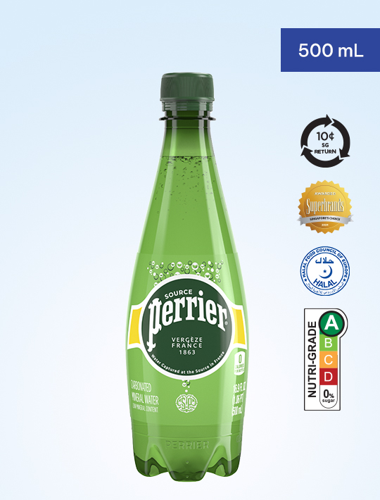 Perrier Sparkling Mineral Water - Regular 500ml (BCRS)